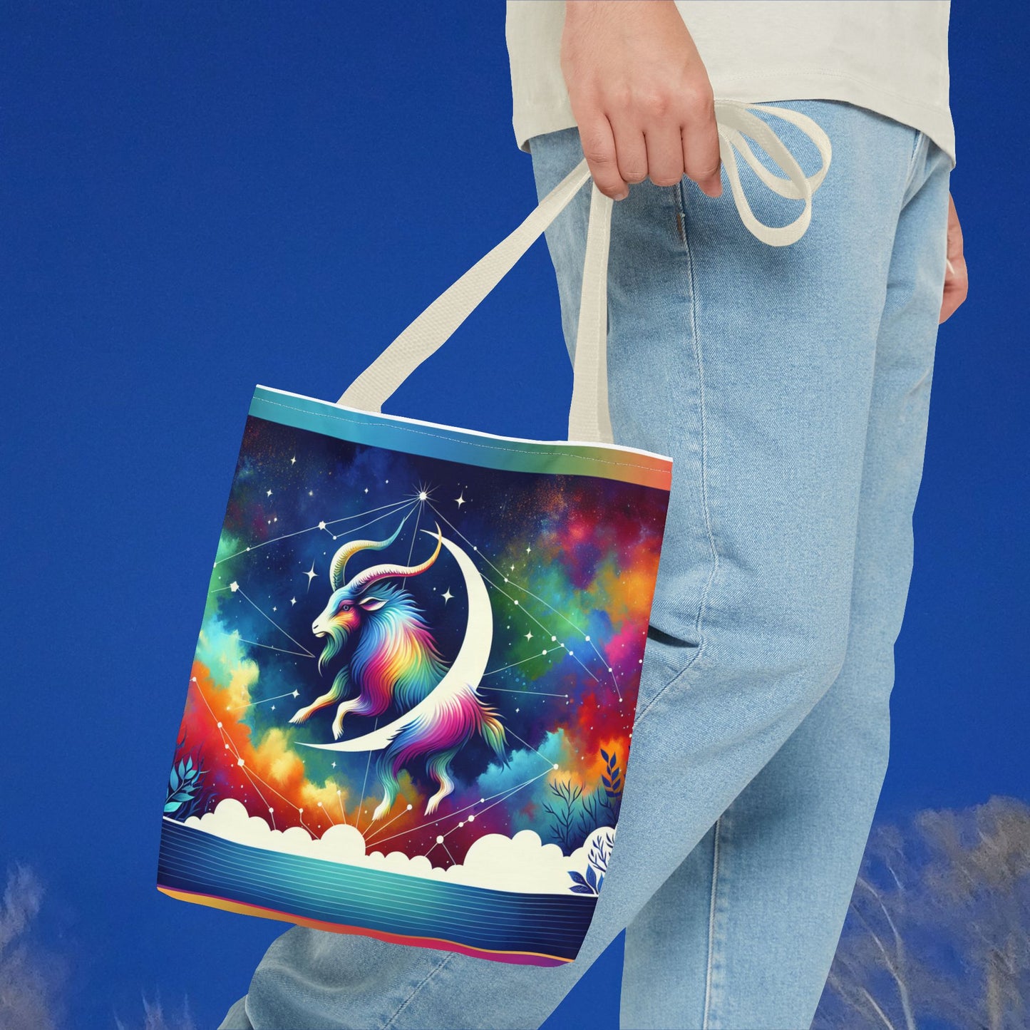 #1 Capricorn Canvas Bag* White with alternate colored straps