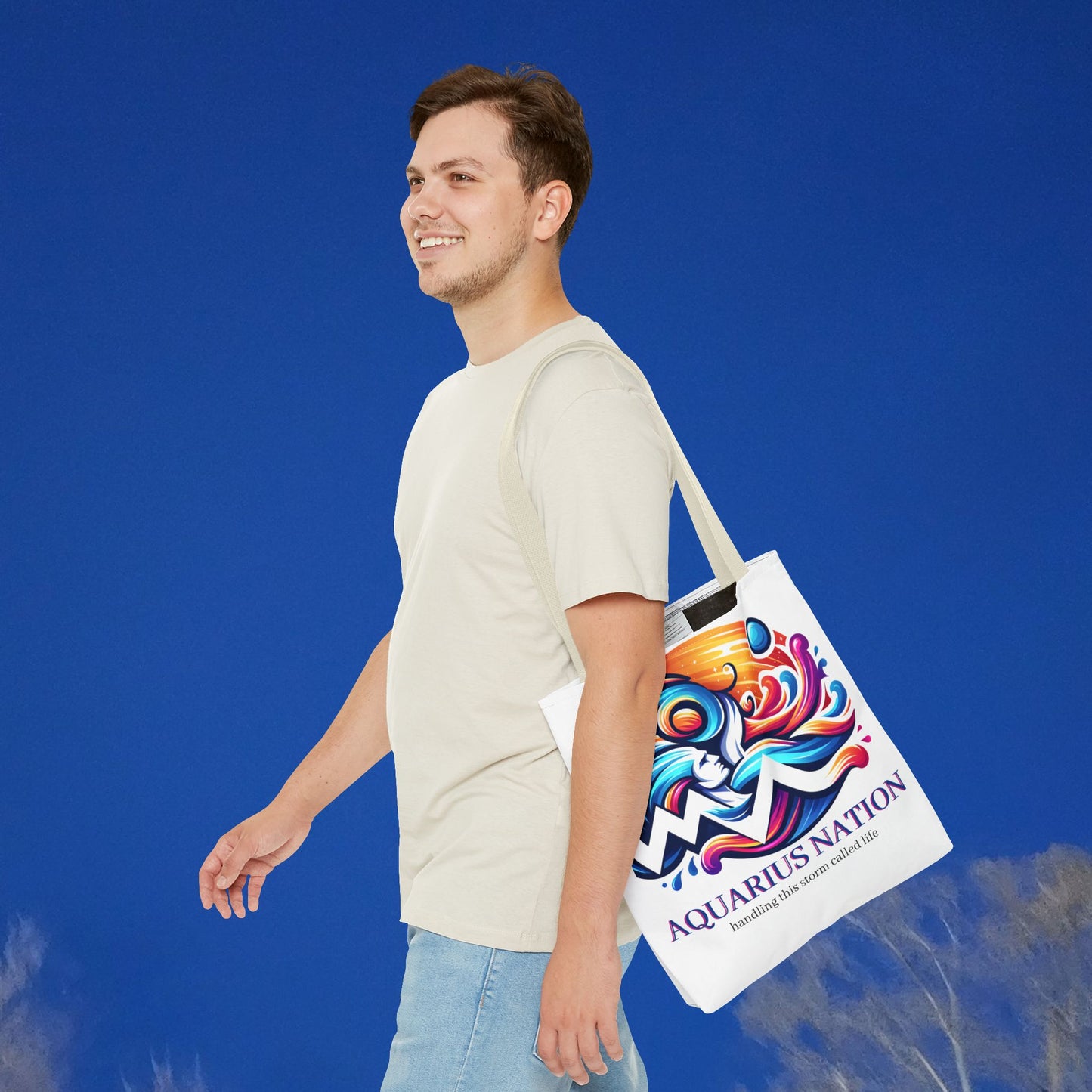 #1 Capricorn Canvas Bag* White with alternate colored straps