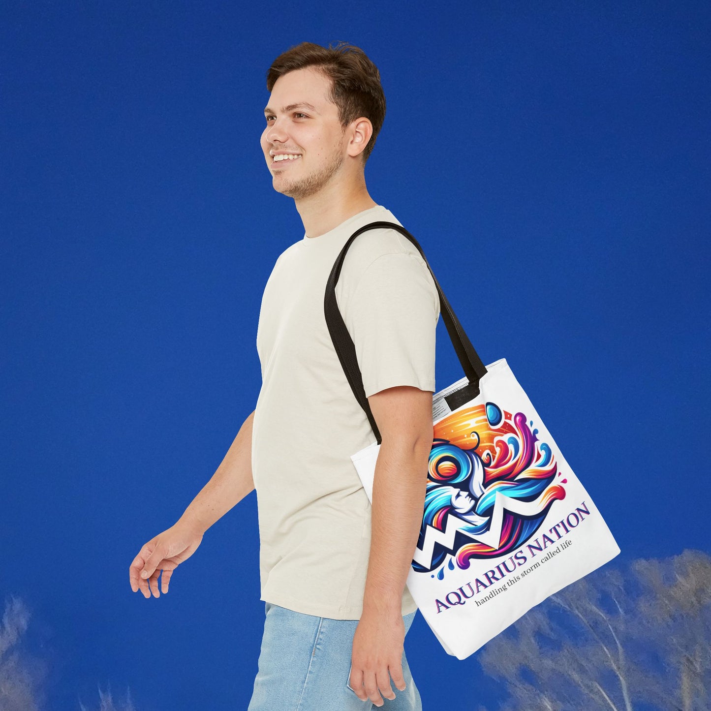 #1 Capricorn Canvas Bag* White with alternate colored straps